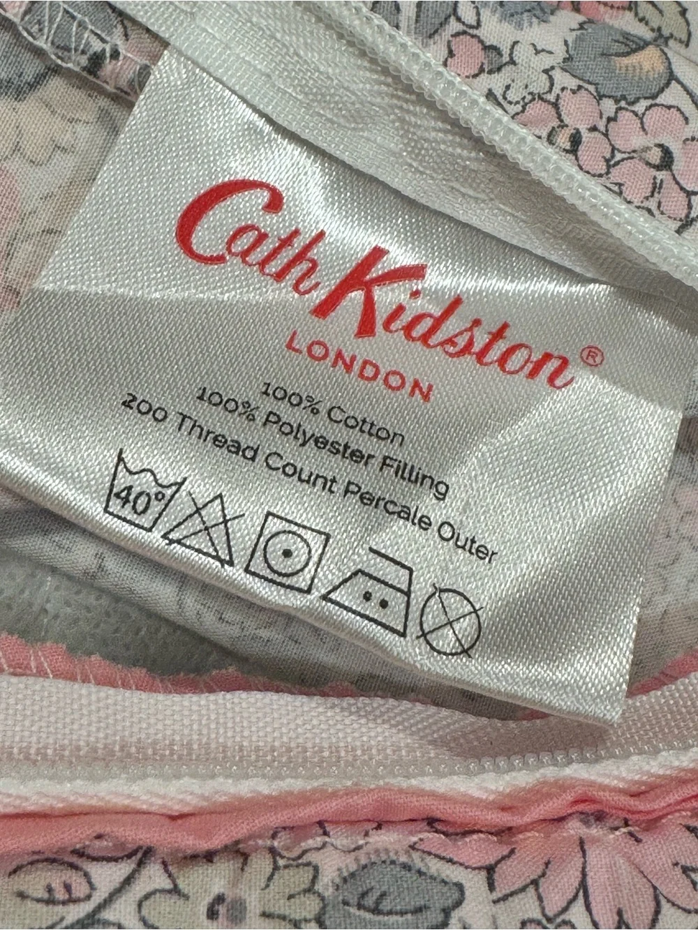 1 Quilted Cath Kidston Euro Pillow Sham Floral Rose Bouquet Shabby Chic 24